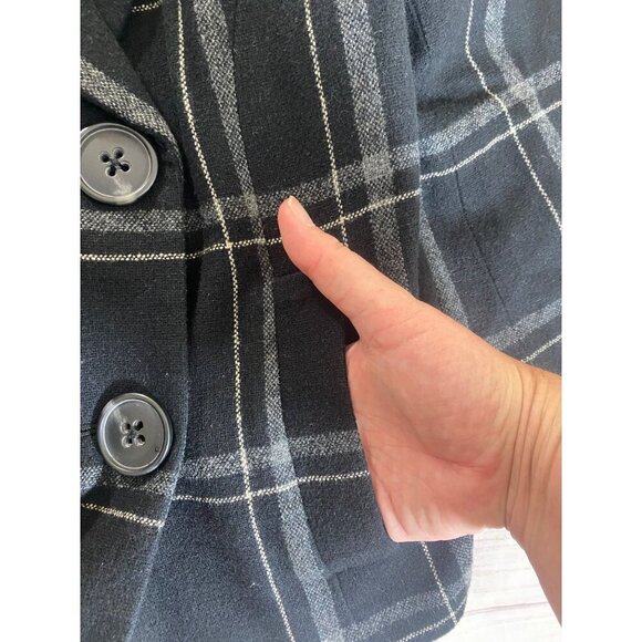 Banana Republic Women's Wool Blend Plaid Crop Short Sleeve Coat - Small - Picture 15 of 16